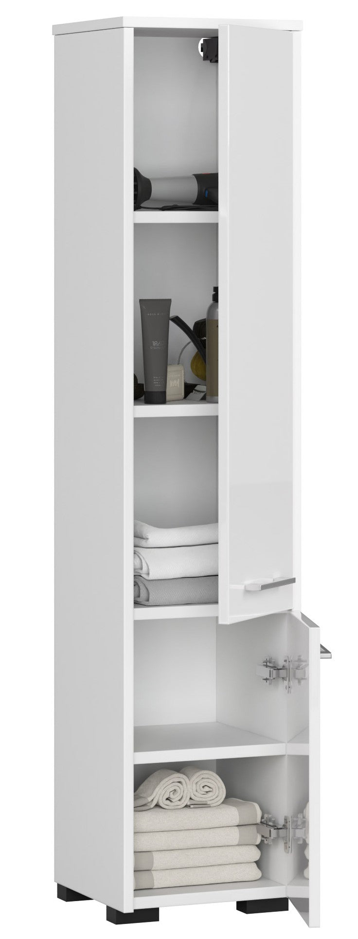 Badezimmer-Hochschrank – FIN – Vertikaler Stauraum mit Regalböden