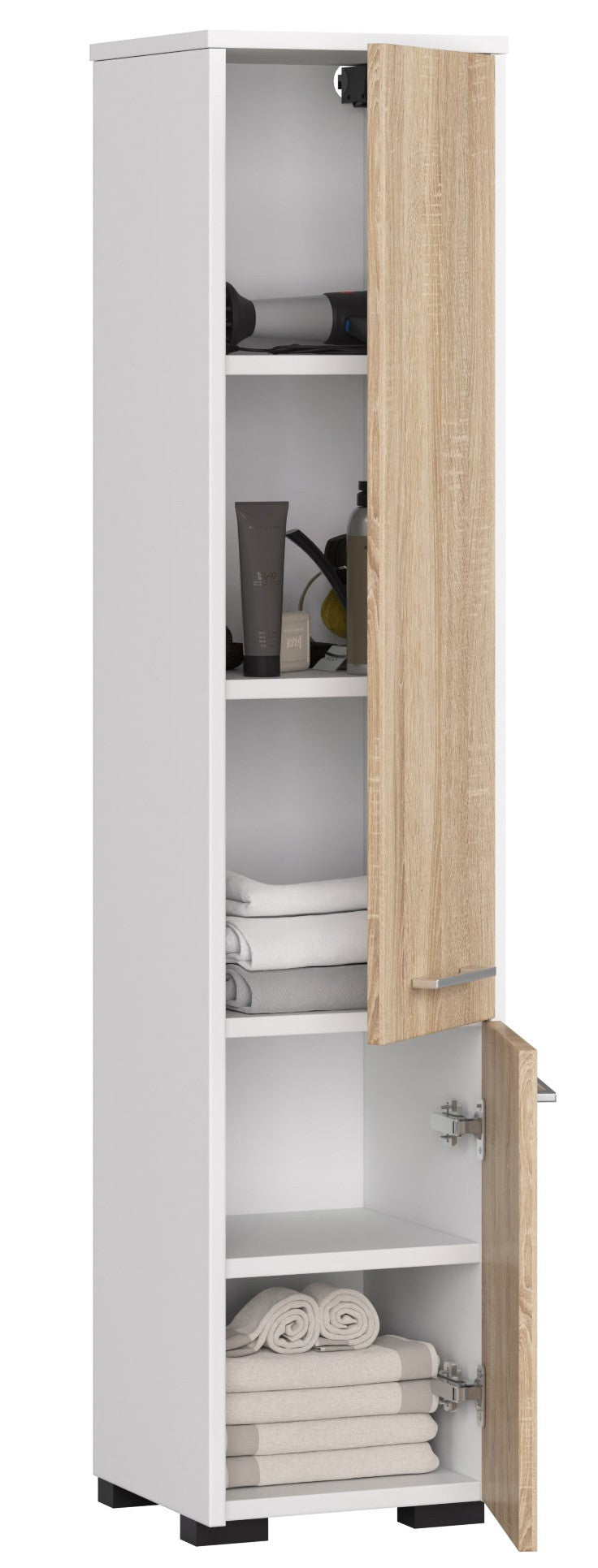 Badezimmer-Hochschrank – FIN – Vertikaler Stauraum mit Regalböden