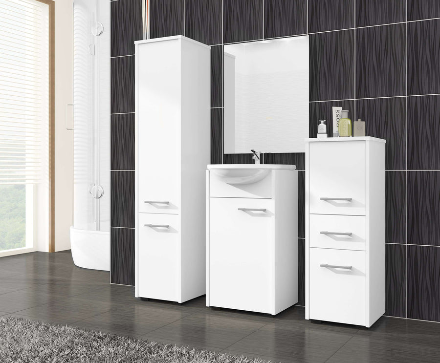 Badezimmer-Hochschrank – FIN – Vertikaler Stauraum mit Regalböden