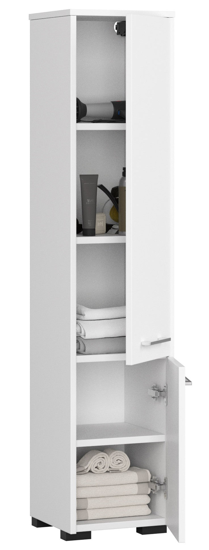 Badezimmer-Hochschrank – FIN – Vertikaler Stauraum mit Regalböden
