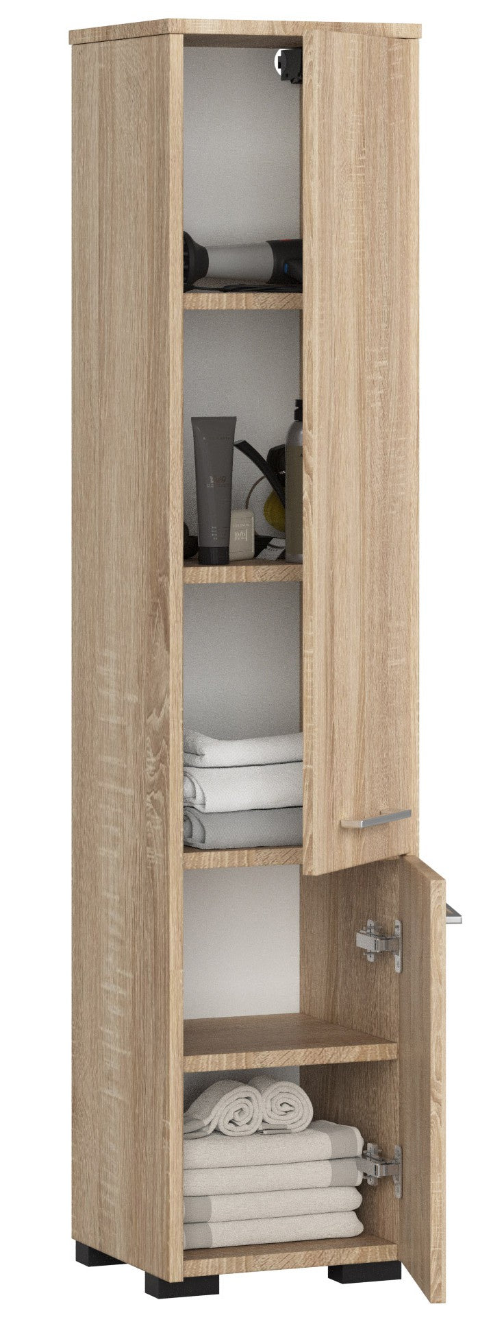 Badezimmer-Hochschrank – FIN – Vertikaler Stauraum mit Regalböden