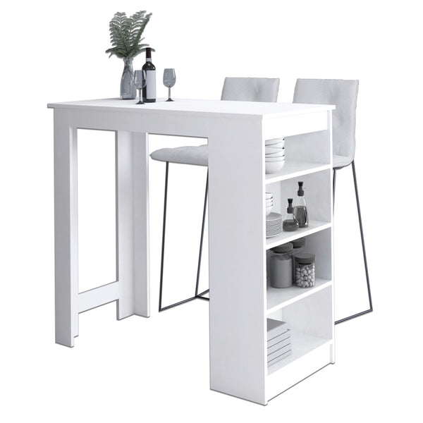 Bartisch – Moderner Stehtisch mit 4 Regalfächern