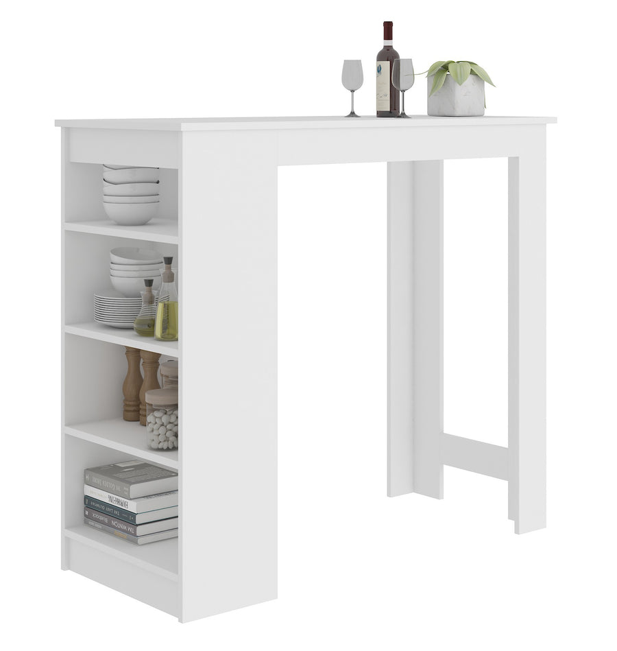 Bartisch – Moderner Stehtisch mit 4 Regalfächern