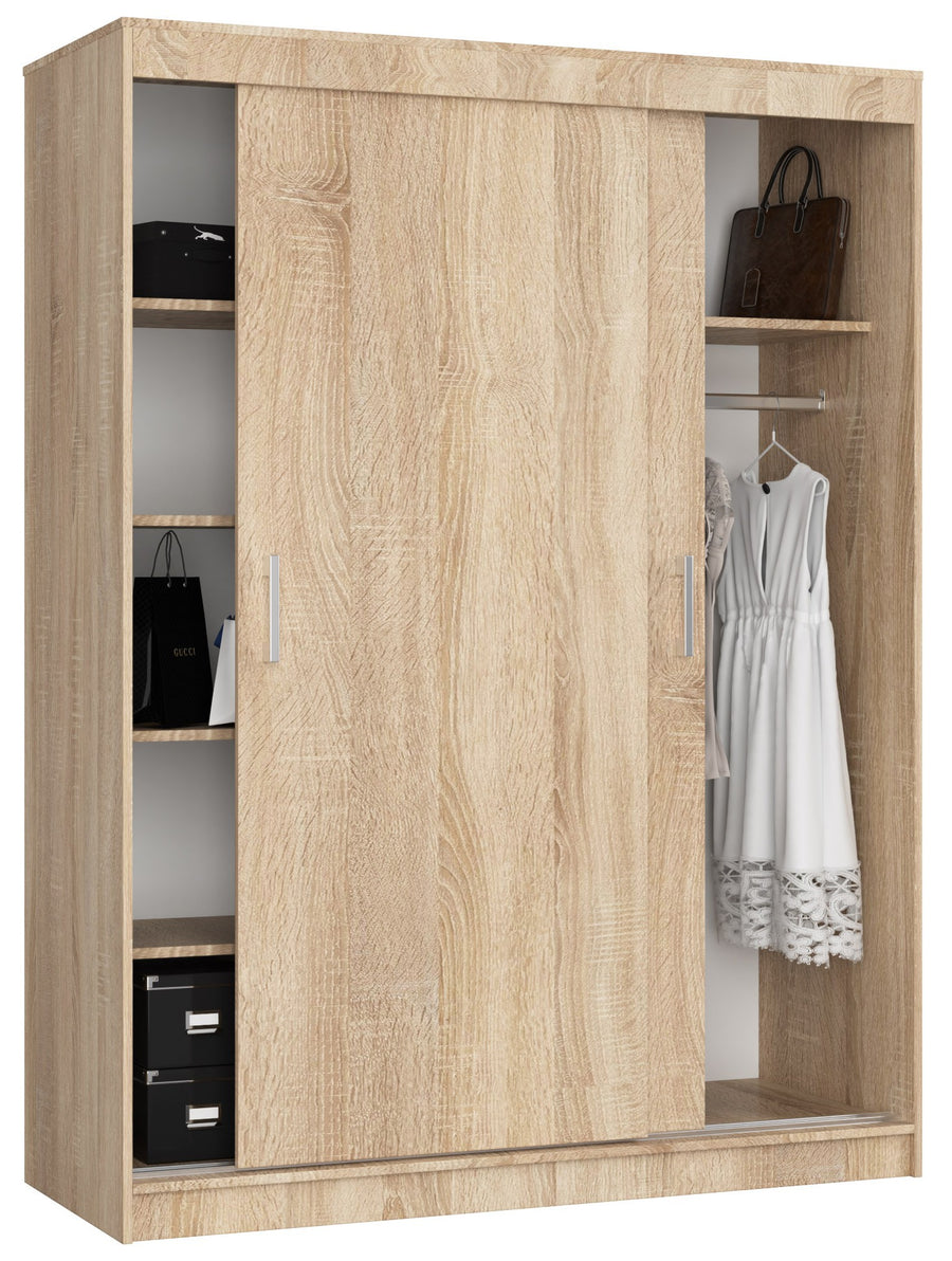 Schwebetürenschrank – MONO – Moderner Kleiderschrank mit 2 Türen und 6 Fächern