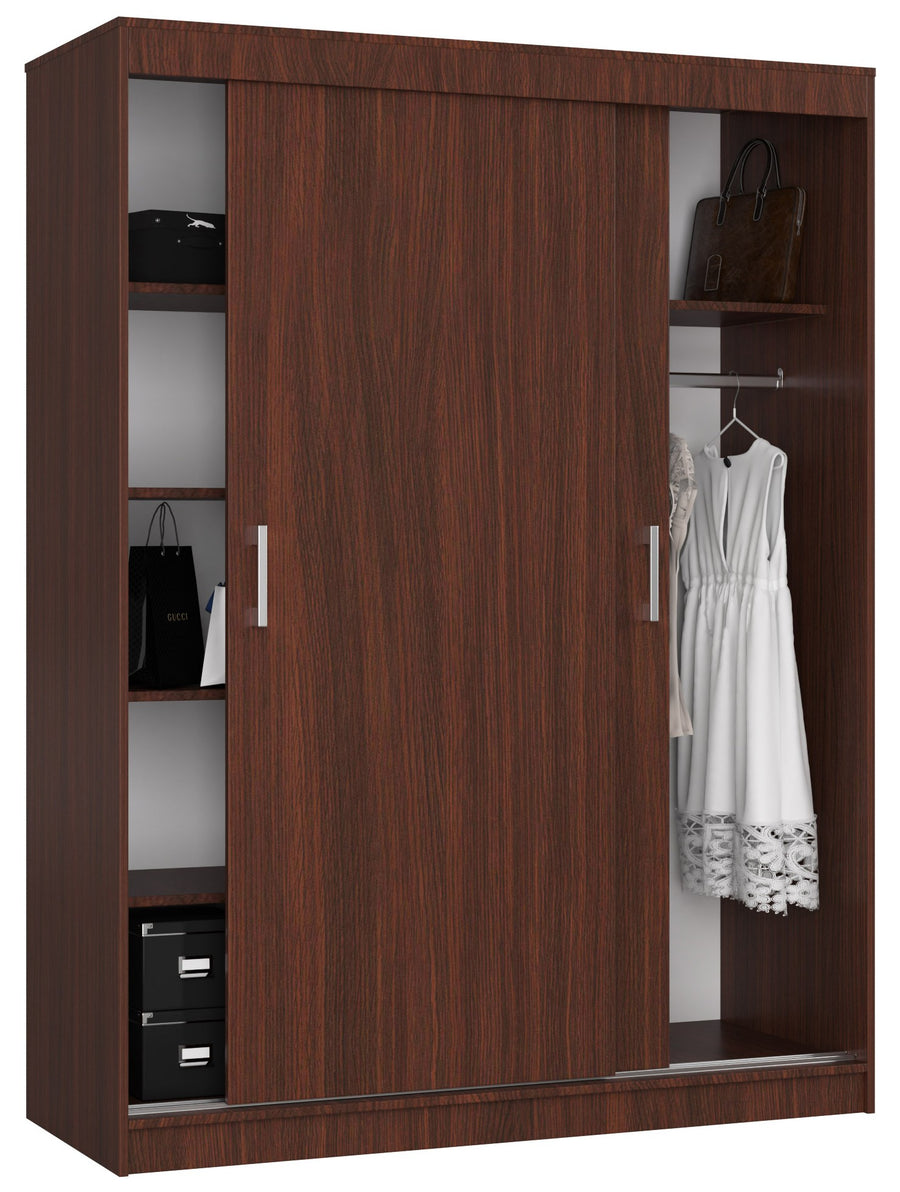 Schwebetürenschrank – MONO – Moderner Kleiderschrank mit 2 Türen und 6 Fächern