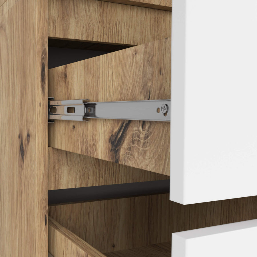 Kleiderschrank – Funktionaler Drehtürenschrank mit Spiegel und 2 Schubladen