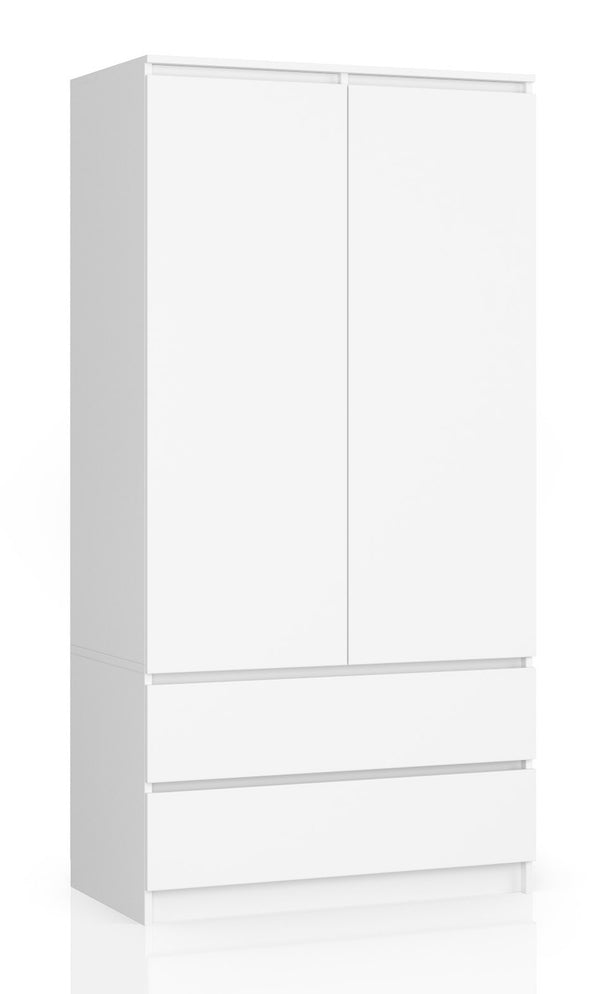 Kleiderschrank – Eleganter Drehtürenschrank mit 2 Türen und 2 Schubladen