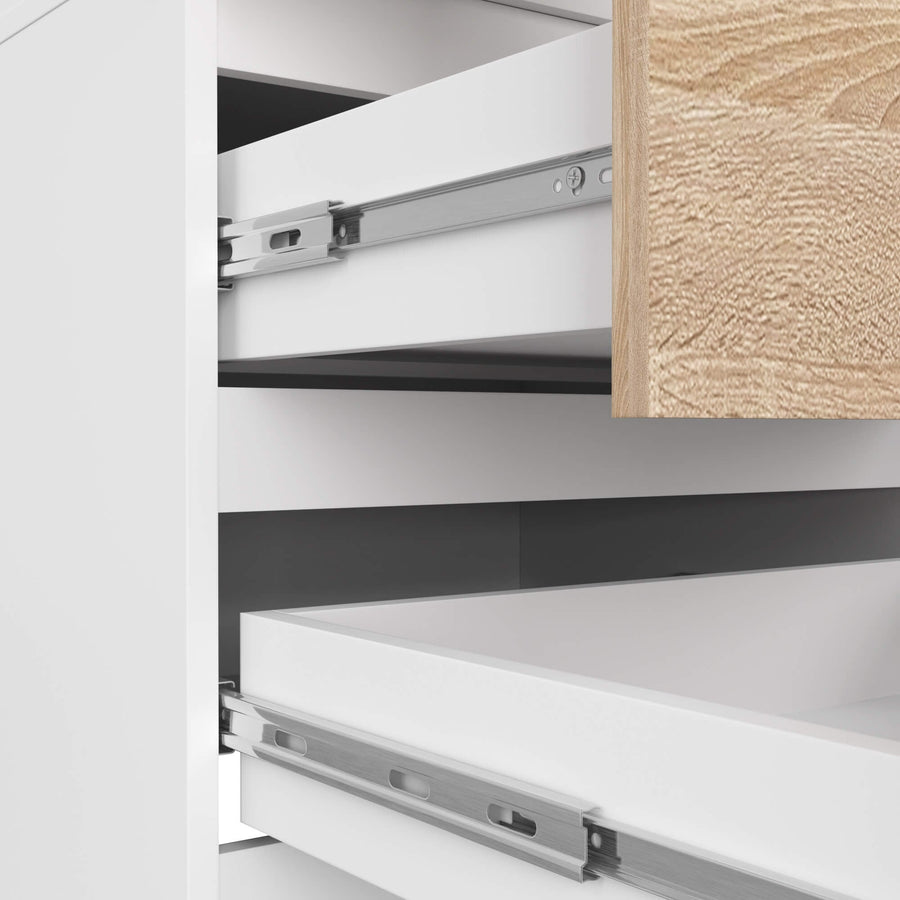 Kleiderschrank mit Aufsatz – STAR – Schrank mit 2 Türen und Schubladen