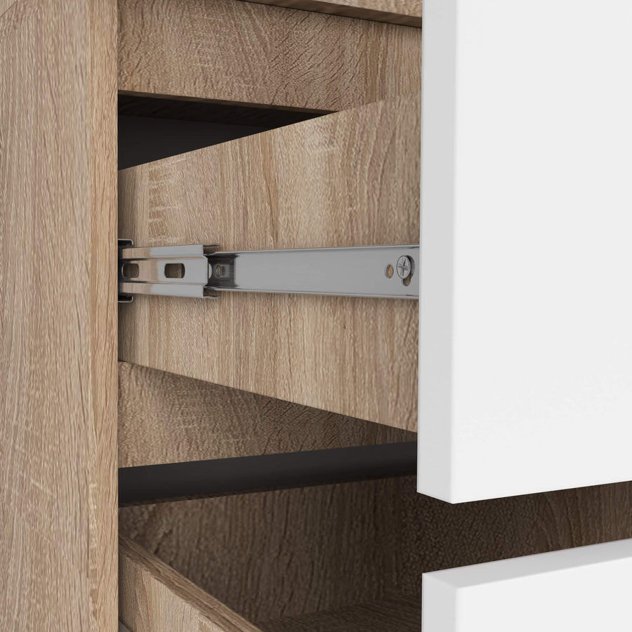 Kleiderschrank – Erweiterbarer Drehtürenschrank mit Aufsatz und 2 Schubladen