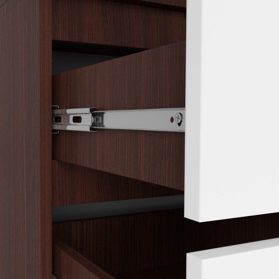Kleiderschrank – Erweiterbarer Drehtürenschrank mit Aufsatz und 2 Schubladen