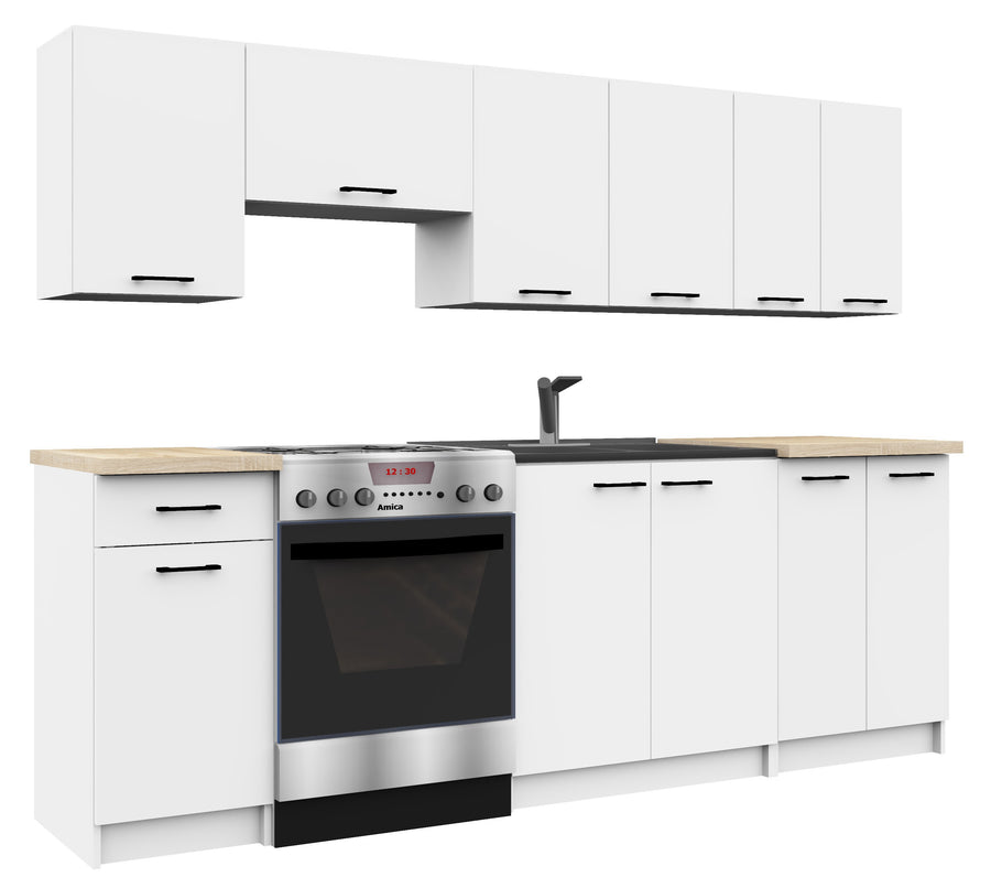 Unterschrank – OLIWIA – S40 1D1S, Stauraumschrank mit Tür und Schublade, mit Arbeitsplatte