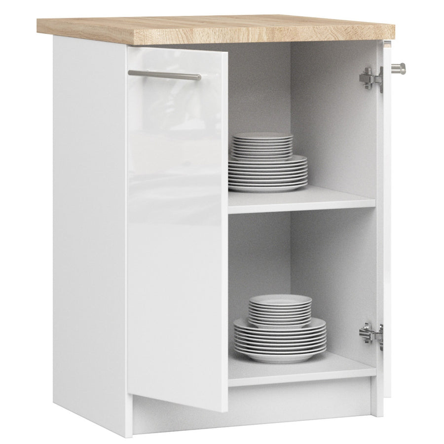 Unterschrank – OLIWIA – S60 2D, Stil und Funktion kombiniert, mit Arbeitsplatte