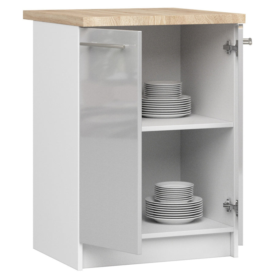 Unterschrank – OLIWIA – S60 2D, Stil und Funktion kombiniert, mit Arbeitsplatte