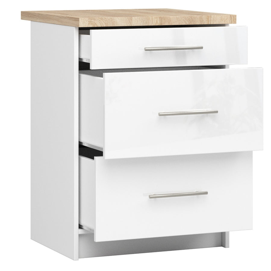 Unterschrank S60 3S – OLIWIA – Modern, praktisch und stilvoll mit Arbeitsplatte