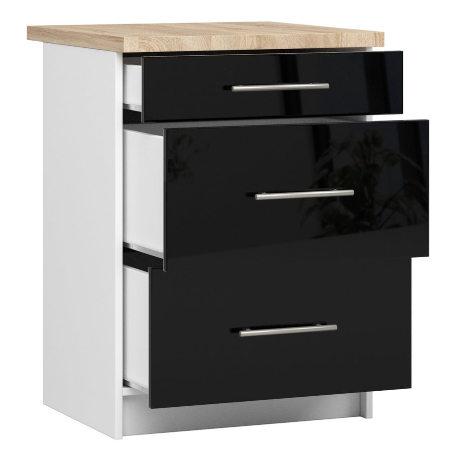 Unterschrank S60 3S – OLIWIA – Modern, praktisch und stilvoll mit Arbeitsplatte