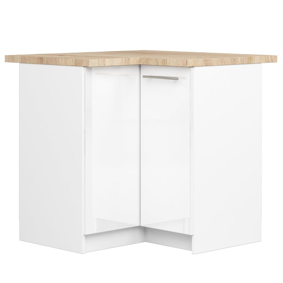Eckunterschrank – OLIWIA – S90/90, zeitlose Eleganz, mit Arbeitsplatte