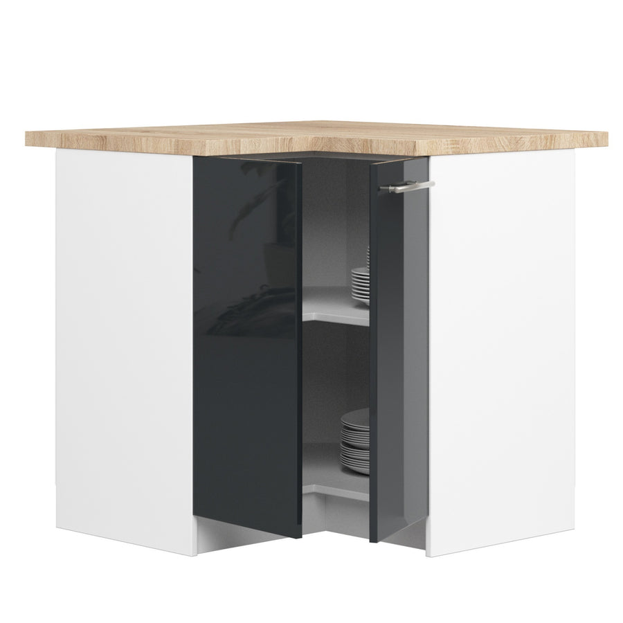 Eckunterschrank – OLIWIA – S90/90, zeitlose Eleganz, mit Arbeitsplatte