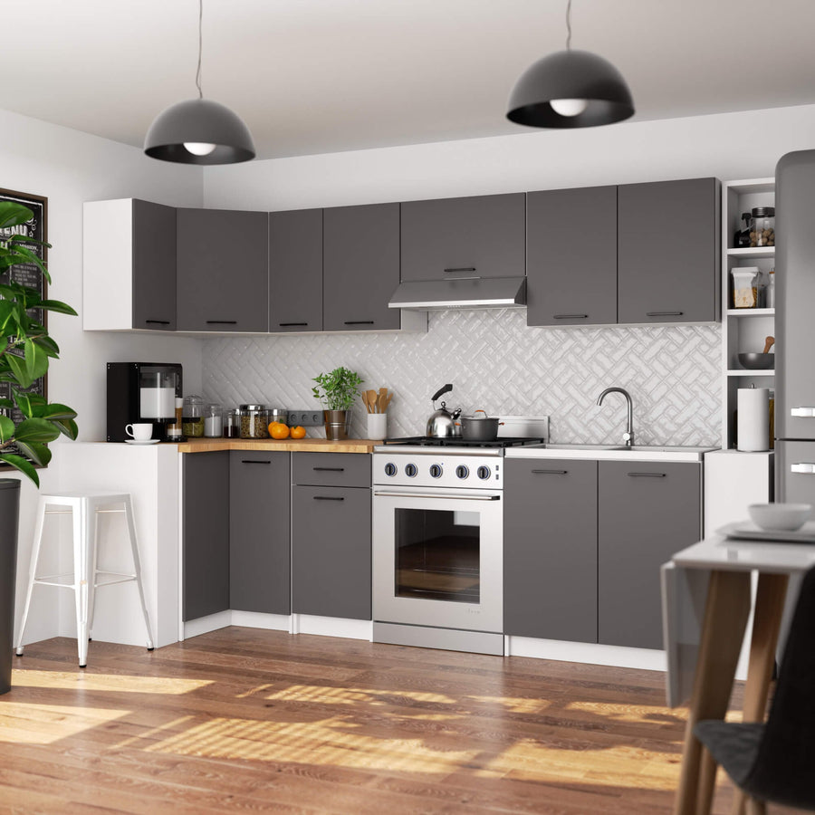 Eckunterschrank – OLIWIA – S90/90, zeitlose Eleganz, mit Arbeitsplatte