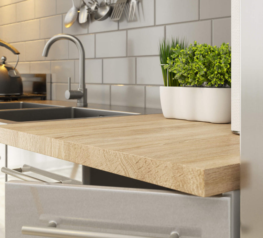 Eckunterschrank – OLIWIA – S90/90, zeitlose Eleganz, mit Arbeitsplatte