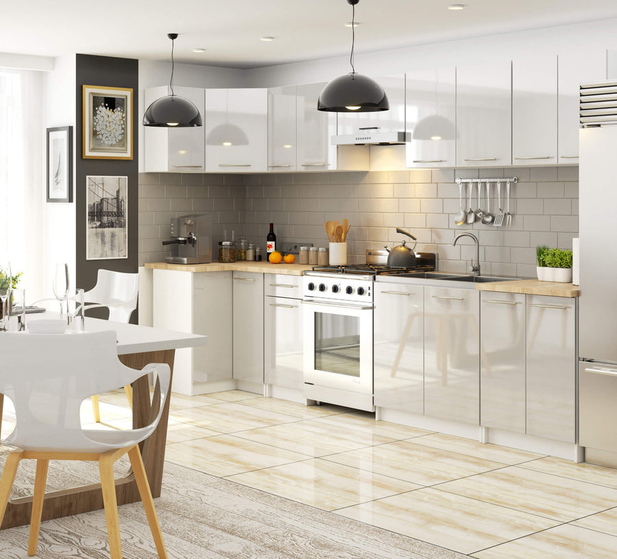 Eckunterschrank – OLIWIA – S90/90, zeitlose Eleganz, mit Arbeitsplatte
