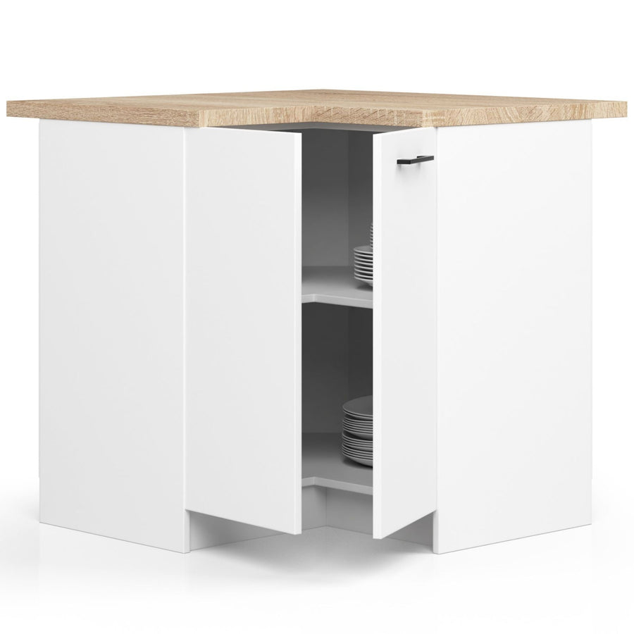 Eckunterschrank – OLIWIA – S90/90, zeitlose Eleganz, mit Arbeitsplatte