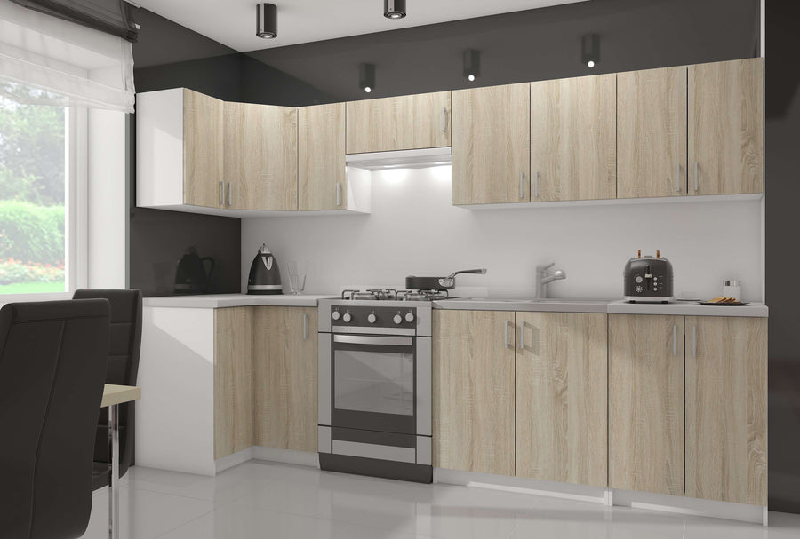 Backofenschrank – LIMA – S60 KU, Weiß / Sonoma Eiche Matt, 1 Tür
