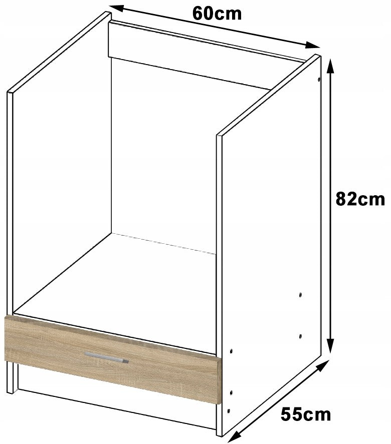 Backofenschrank – LIMA – S60 KU, Weiß / Sonoma Eiche Matt, 1 Tür