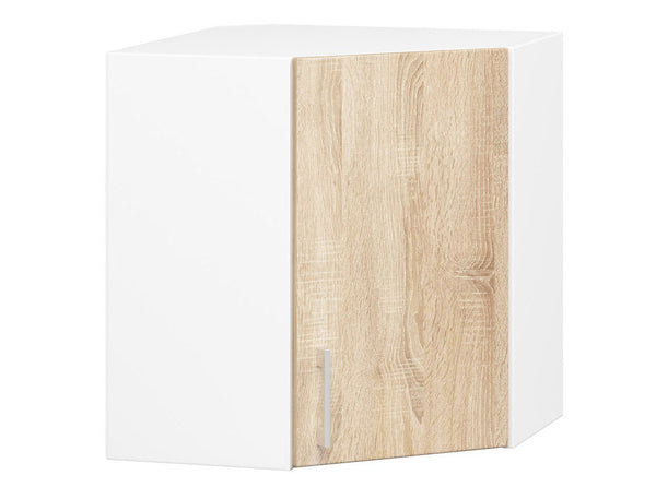 Eck-Hängeschrank – LIMA – W60/60N, Weiß / Sonoma Eiche Matt