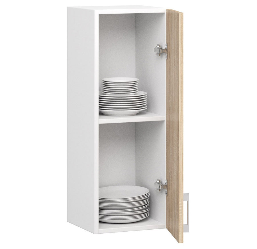 Hängeschrank – LIMA – W30 D1, Weiß / Sonoma Eiche Matt, 1 Tür