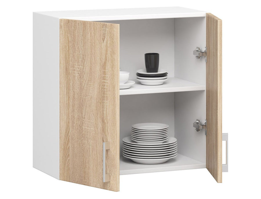 Hängeschrank – LIMA – W60 D2, Weiß / Sonoma Eiche Matt