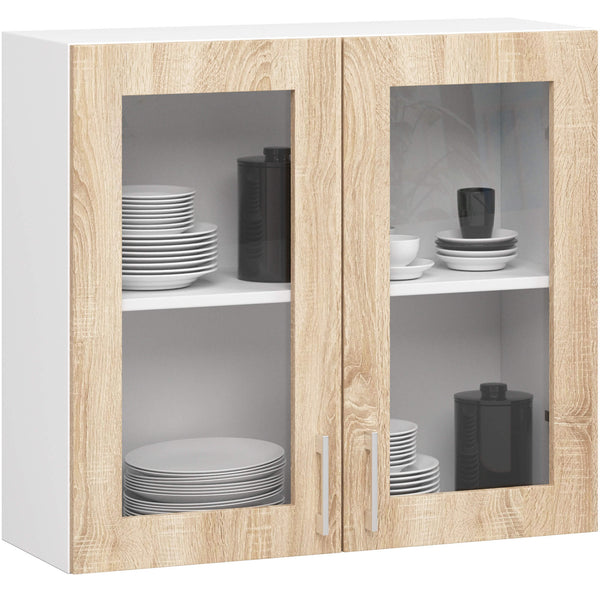 Hängeschrank Vitrine W80 D2 – LIMA – Elegante Glasvitrine für moderne Küchenräume