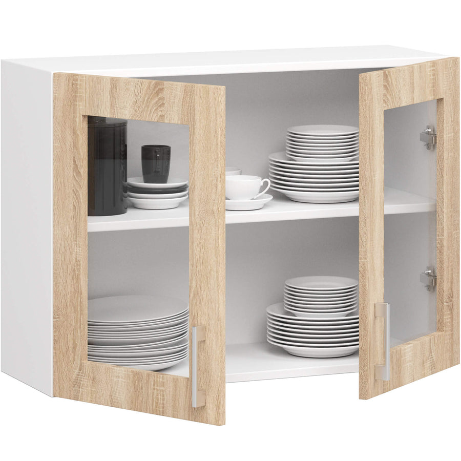 Hängeschrank Vitrine W80 D2 – LIMA – Moderne Glasvitrine mit stilvollem Stauraum