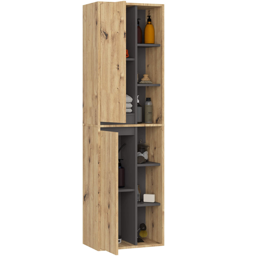 Badezimmerschrank – VAMI – Hoher Badschrank mit großzügigem Stauraum und moderner Aufteilung