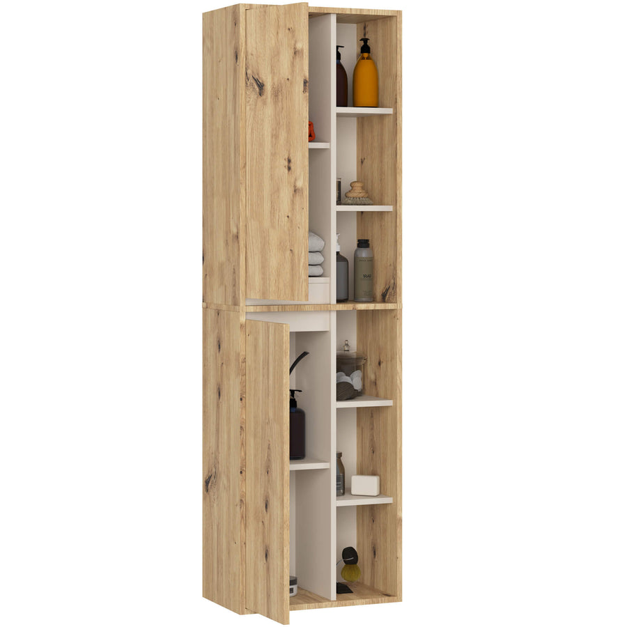 Badezimmerschrank – VAMI – Hoher Badschrank mit großzügigem Stauraum und moderner Aufteilung