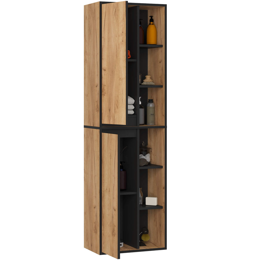 Badezimmerschrank – VAMI – Hoher Badschrank mit großzügigem Stauraum und moderner Aufteilung