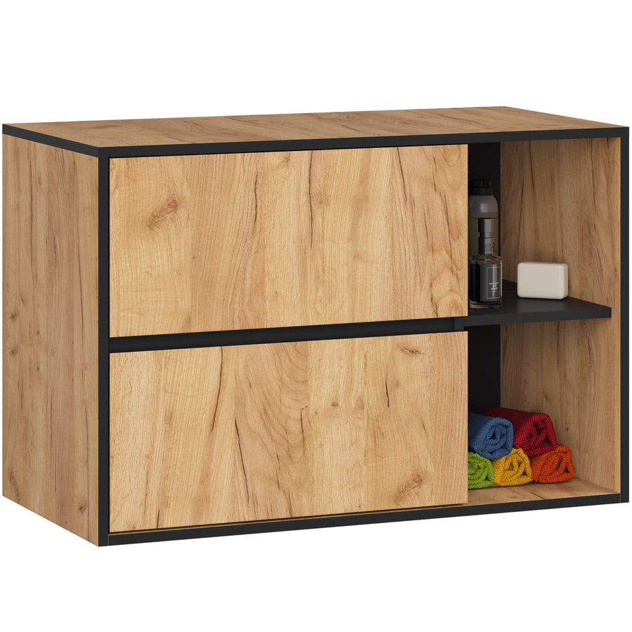 Badezimmerschrank – VAMI – Moderner Badschrank mit Schubladen und offenen Fächern