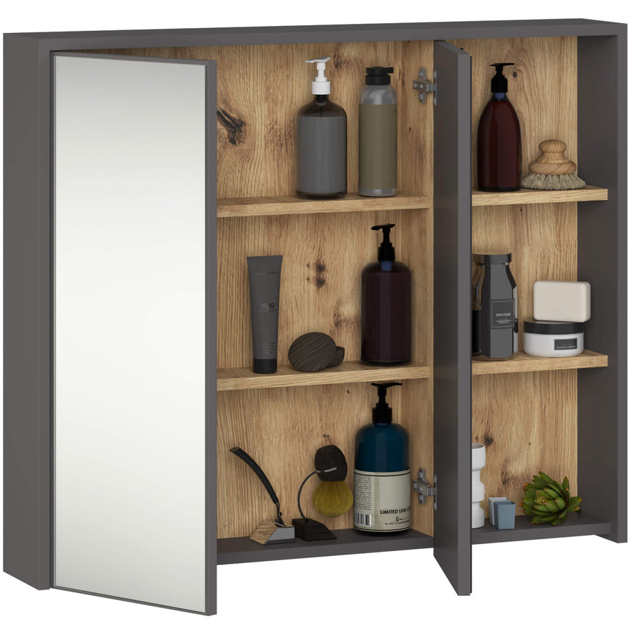 Badezimmerschrank– VAMI – Spiegelschrank mit modernem Design und praktischem Stauraum