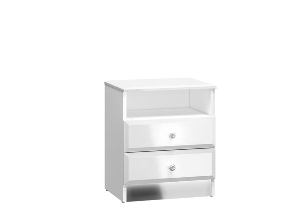 Nachttisch – GLAMOUR – Moderner Beistelltisch mit Hochglanz-Front