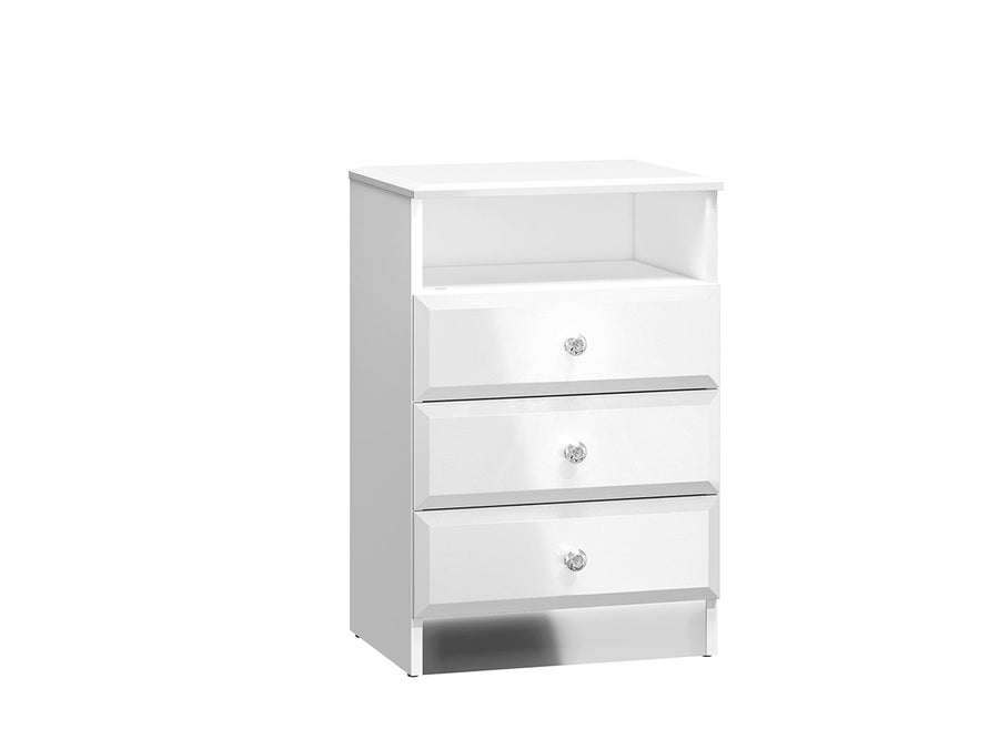 Nachttisch – GLAMOUR – Moderner Beistelltisch mit Hochglanz-Front