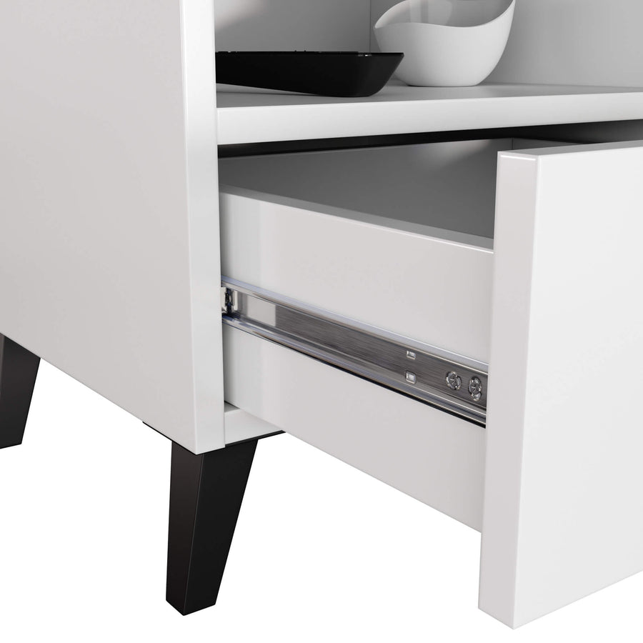 Nachttisch – MOBI – Moderner Beistellschrank mit Schublade und offenem Fach