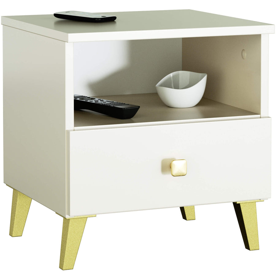 Nachttisch – MOBI – Moderner Beistellschrank mit Schublade und offenem Fach