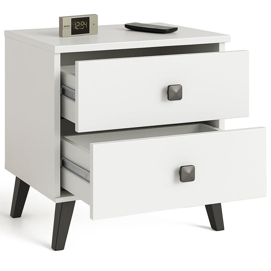 Nachttisch – MOBI – Eleganter Nachtschrank mit zwei Schubladen und modernem Design