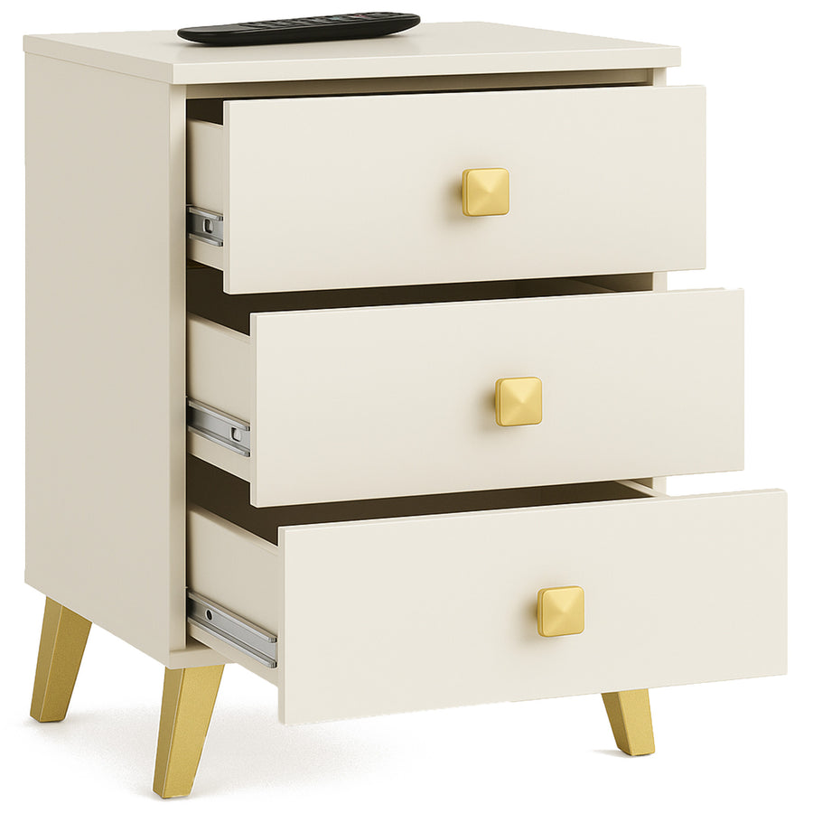 Nachttisch – MOBI – Moderner Beistellschrank mit drei Schubladen und elegantem Design