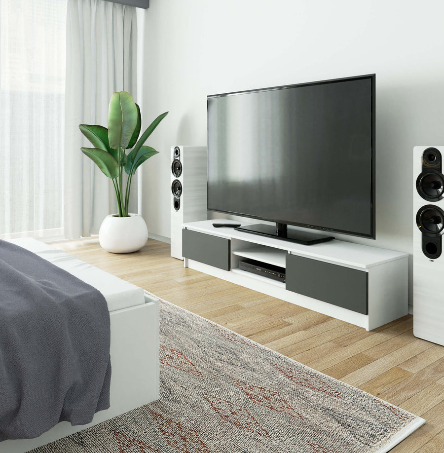 TV-Lowboard – Modernes Lowboard mit 2 Türen und 2 Fächern