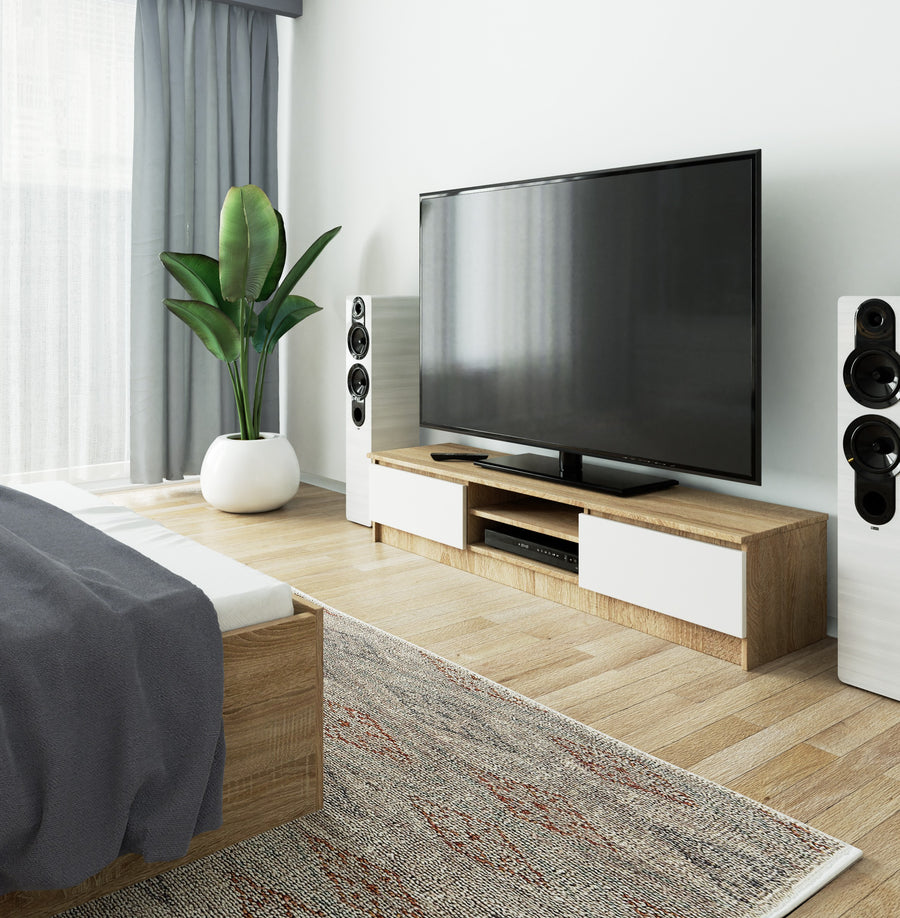 TV-Lowboard – Modernes Lowboard mit 2 Türen und 2 Fächern