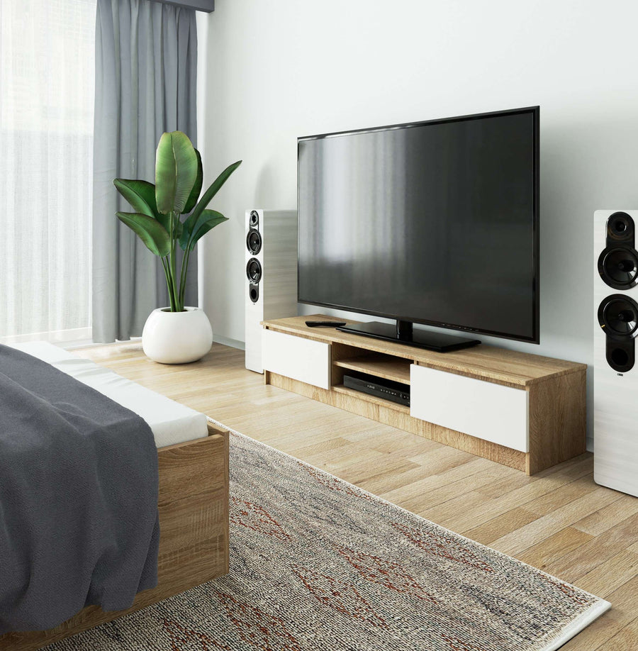 TV-Lowboard – Modernes Lowboard mit 2 Türen und 2 Fächern