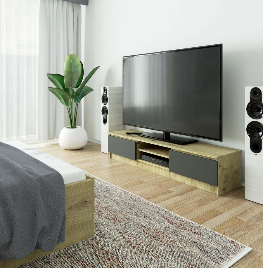 TV-Lowboard – Modernes Lowboard mit 2 Türen und 2 Fächern
