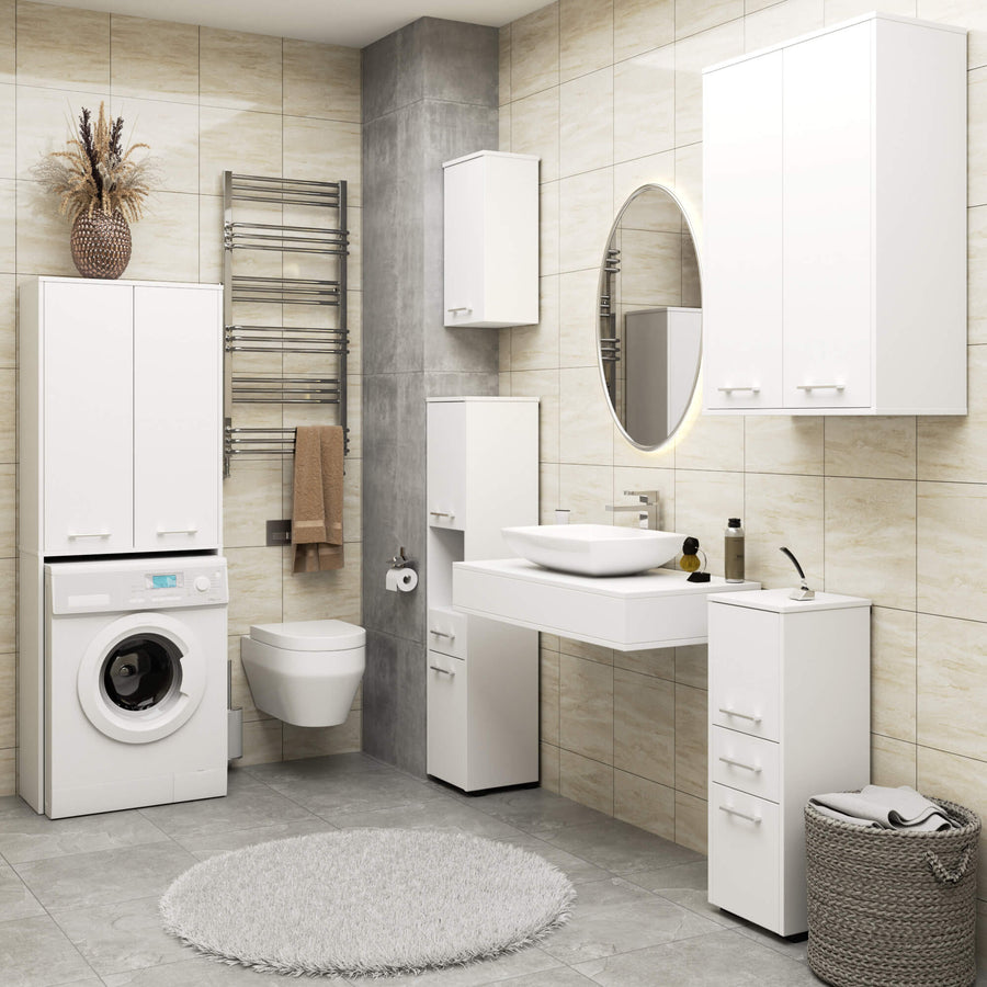 Badezimmerschrank – FIN – Platzsparender Badschrank mit viel Stauraum und modernem Look