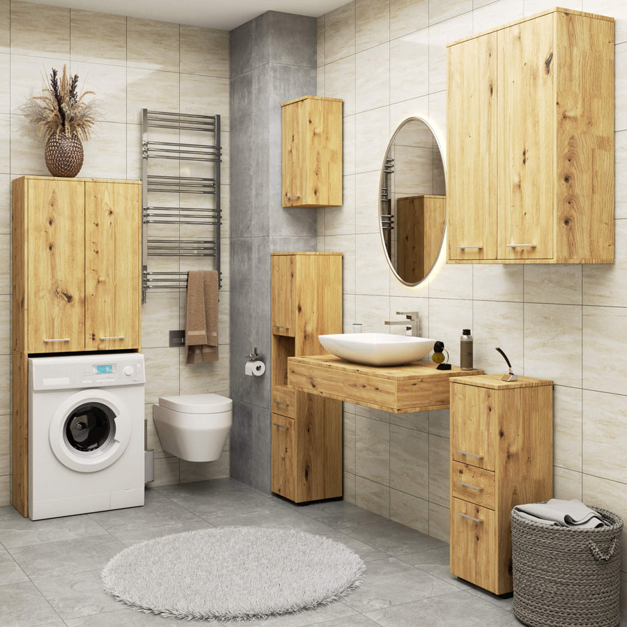 Badezimmerschrank – FIN – Platzsparender Badschrank mit viel Stauraum und modernem Look