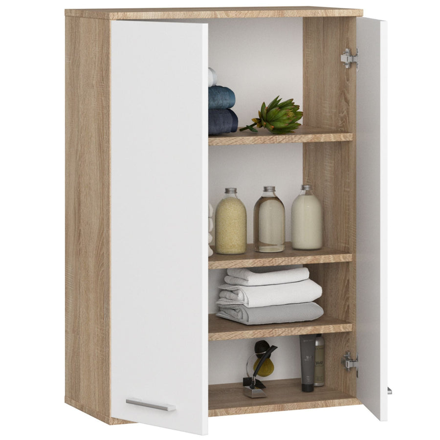 Badezimmerschrank – FIN – Platzsparender Badschrank mit viel Stauraum und modernem Look
